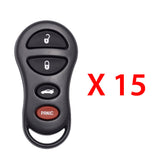 1998 - 2005 Chrysler Dodge Keyless Entry 4B Fob FCC# GQ43VT9T (15 Pack)