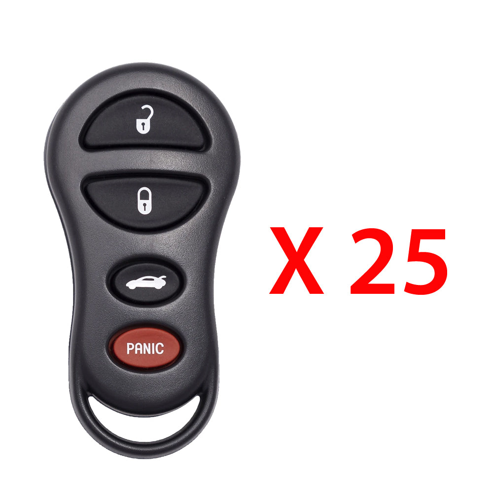 1998 - 2005 Chrysler Dodge Keyless Entry 4B Fob FCC# GQ43VT9T (25 Pack)