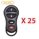 1998 - 2005 Chrysler Dodge Keyless Entry 4B Fob FCC# GQ43VT9T (25 Pack)