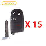 2015 - 2017 Chrysler 200 Smart Key 4B FCC# M3M-40821302 (15 Pack)