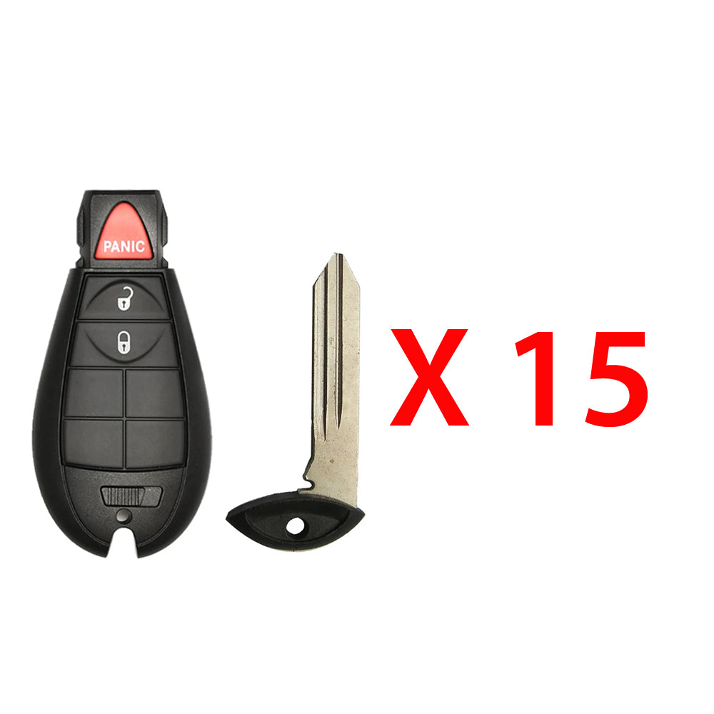 2008 - 2020 Dodge Fobik Key 3B FCC# IYZ-C01C - Aftermarket (15 Pack)