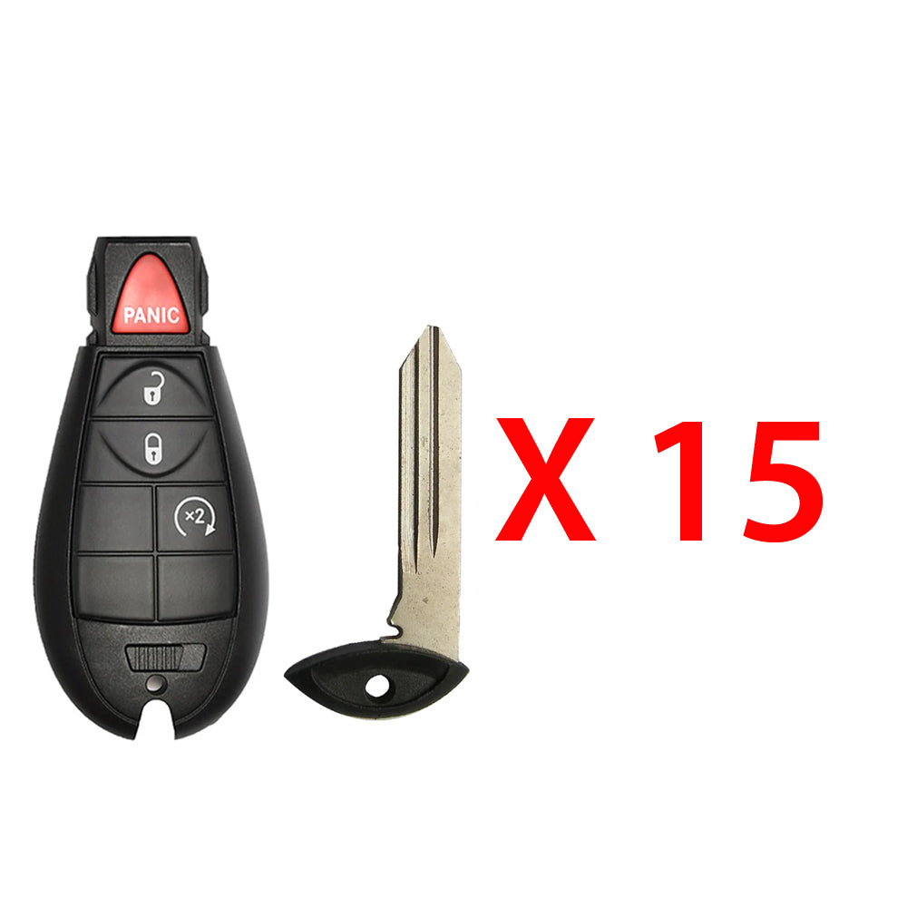 2008 - 2020 Dodge Fobik Key 4B W/ Remote Start FCC# IYZ-C01C (15 Pack)