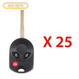 2013 - 2019 Ford Remote Key - 3B FCC# OUCD6000022 (HU101) (25 Pack)