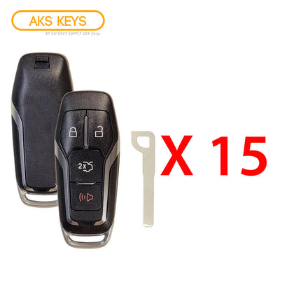 2015 - 2017 Ford Smart Key PEPS Fob 1 Way 4B FCC# M3N-A2C31243800 (15 Pack)