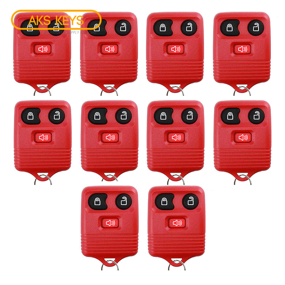 1998 - 2013 Ford Lincoln Mazda Mercury Remote Control 3B (Red) FCC# CWTWB1U345/ CWTWB1U331 (10 Pack)