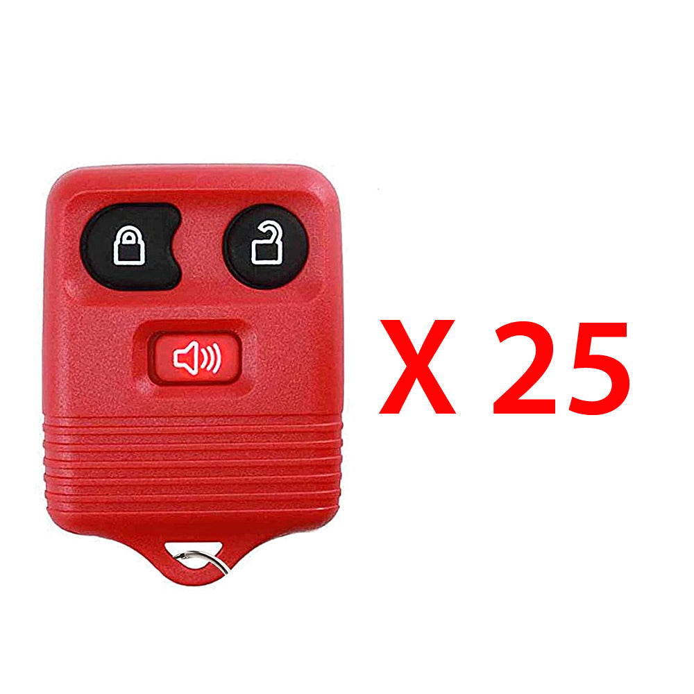 1998 - 2013 Ford Lincoln Mazda Mercury Remote Control 3B (Red) FCC# CWTWB1U345/ CWTWB1U331 (25 Pack)