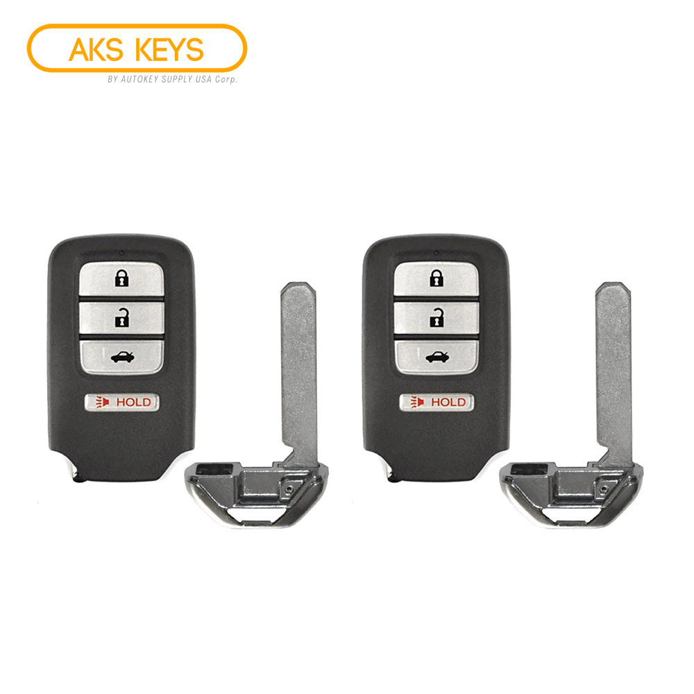 2013 2014 2015 Honda Accord Civic Smart Key Fob 4 Buttons FCC# ACJ932HK1210A (2 Pack)