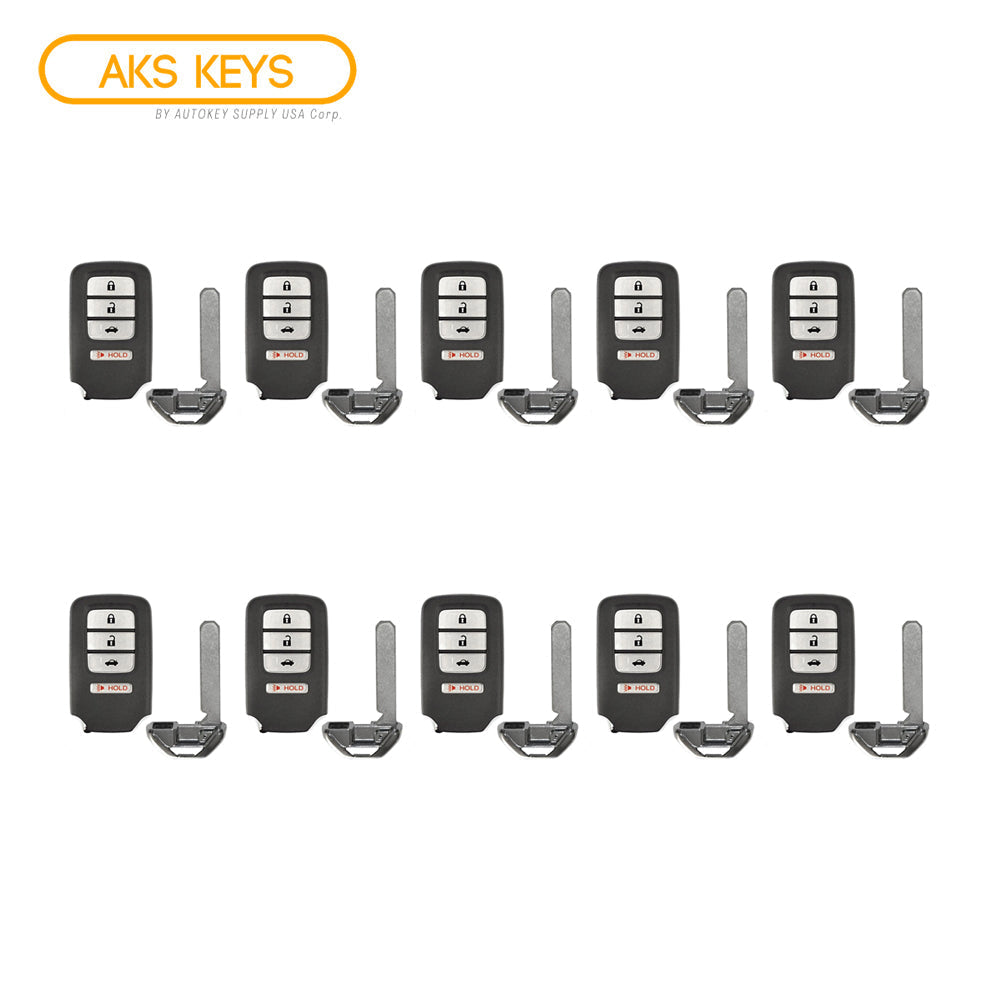 2013 2014 2015 Honda Accord Civic Smart Key Fob 4 Buttons FCC# ACJ932HK1210A (10 Pack)