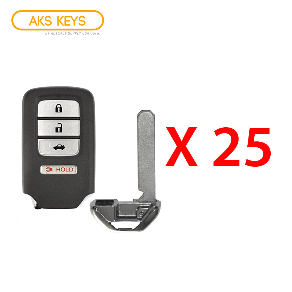 2013 2014 2015 Honda Accord Civic Smart Key Fob 4 Buttons FCC# ACJ932HK1210A (25 Pack)