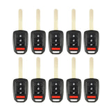 AKS Keys Aftermarket Remote Key Fob Compatible with Honda 2014 2015 2016 2017 2018 2019 2020 2021 4B FCC# MLBHLIK6-1T (10 Pack)