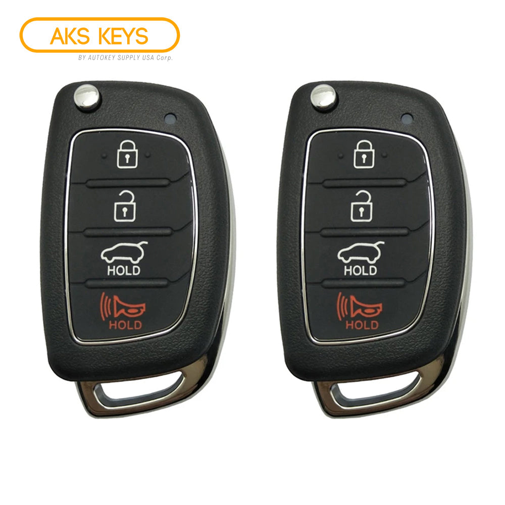 2016 - 2019 Hyundai Tucson Remote Flip Key 4B FCC# TQ8-RKE-4F25 (2 Pack)