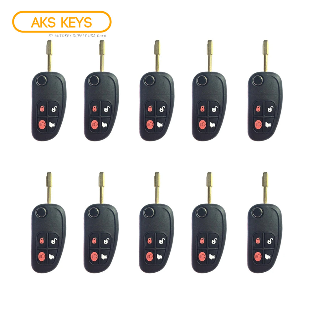 2002 - 2008 Jaguar Flip Key FCC# NHVWB1U241 / NHVWB1U243 / CWTWB1U243 (10 Pack)