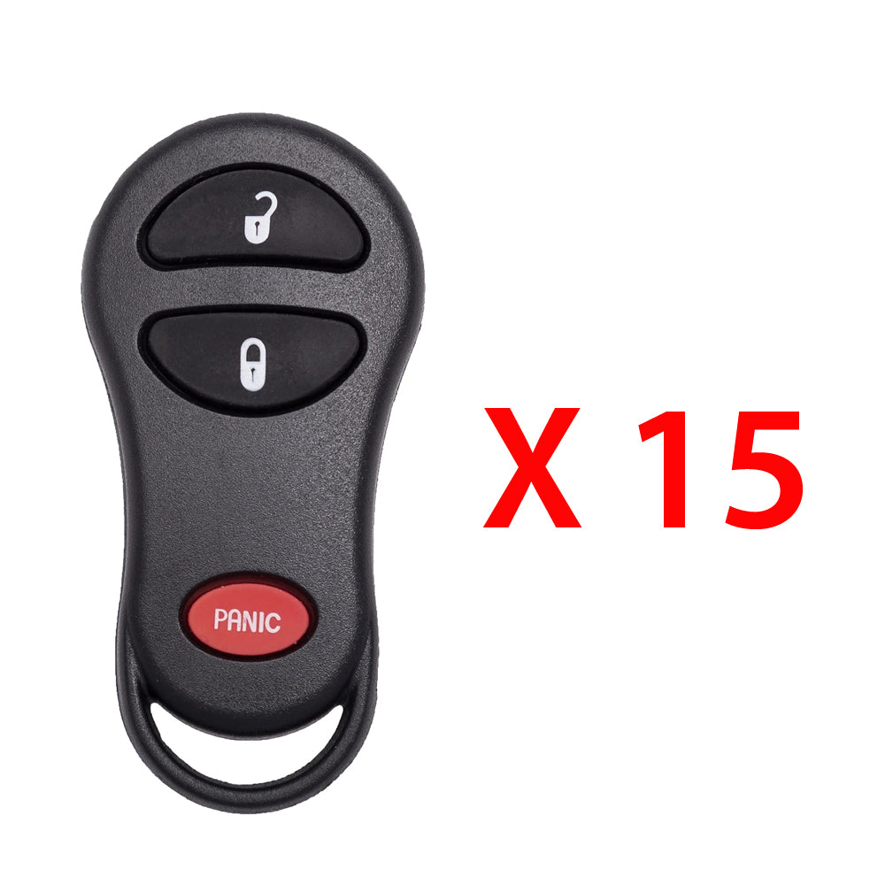 2001 - 2004 Jeep Cherokee & Grand Cherokee Keyless Entry 3B Fob FCC# GQ43VT9T (15 Pack)