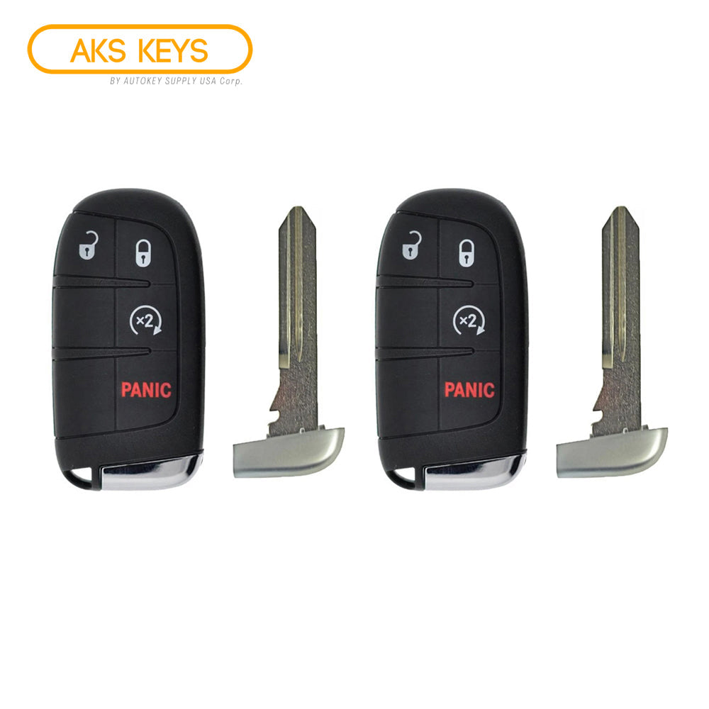 2014 - 2022 Jeep Grand Cherokee Smart Key 4B W/ Remote Start Fob FCC# M3N-40821302 (2 Pack)