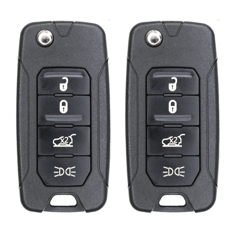 2015 - 2021 Jeep Renegade Fiat 500X Flip Key Fob 4B FCC# 2AD FTF I5A M433TX (2 Pack)