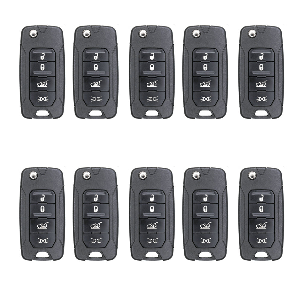 2015 - 2021 Jeep Renegade Fiat 500X Flip Key Fob 4B FCC# 2AD FTF I5A M433TX (10 Pack)