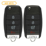 2014 - 2015 Kia Sorento Remote Flip key 4B FCC# TQ8-RKE-3F05 (2 Pack)