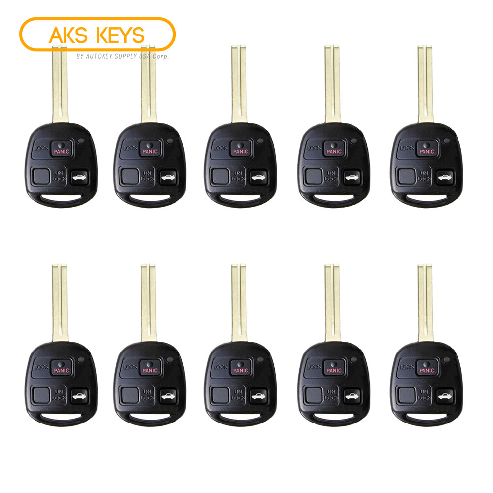 1998 - 2005 Lexus Key Fob 3B FCC# HYQ1512V (Short Blade) - 4C Chip - 89070-50170 (10 Pack)