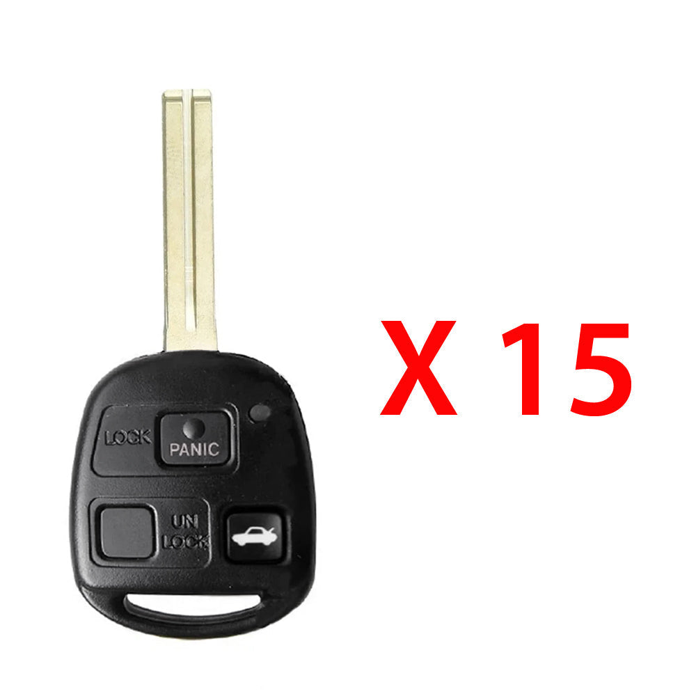 1998 - 2005 Lexus Remote Control Key 3B FCC# HYQ1512V (Short Blade) (15 Pack)