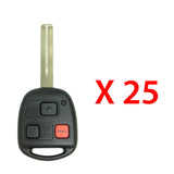 2002 - 2008 Lexus Remote Head Key 3B FCC# HYQ1512V (25 Pack)