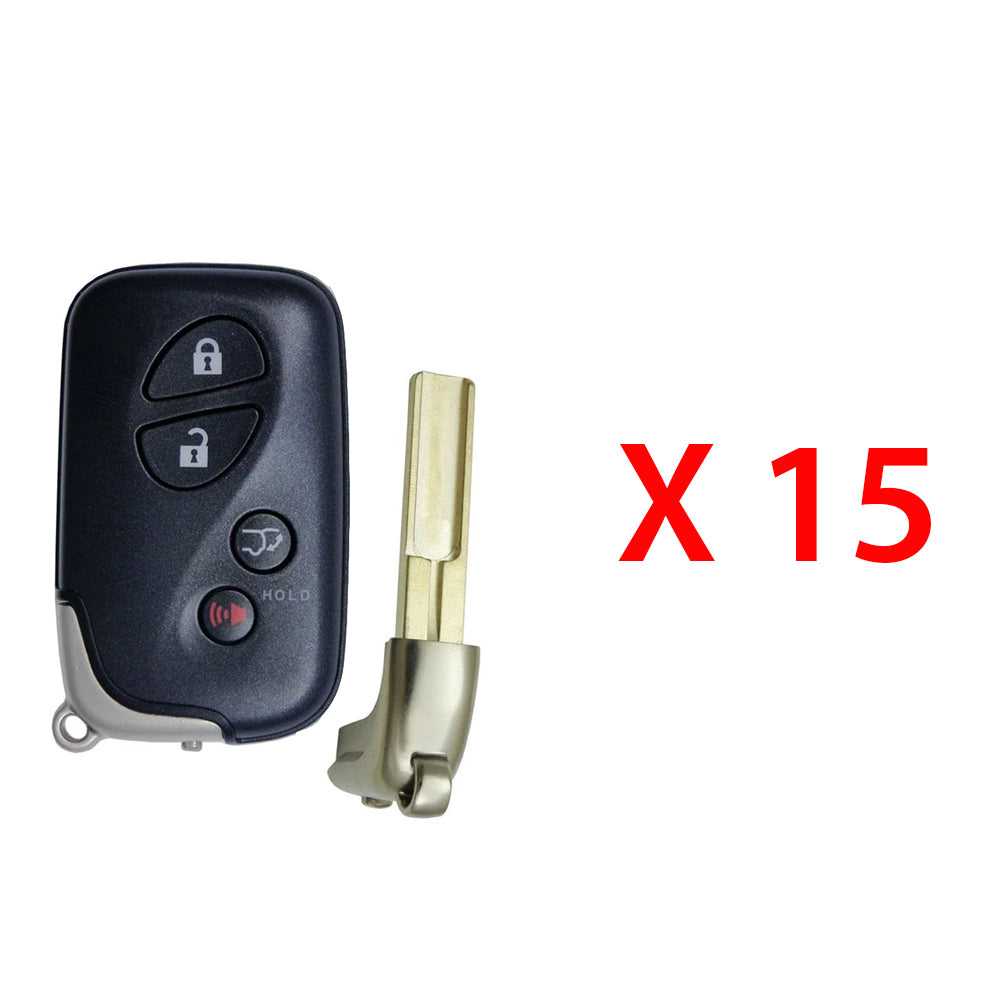 2008 - 2016 Lexus Smart Key 4B W/ Hatch Fob FCC# HYQ14AAB - 3370 - 89904-60A00 (15 Pack)