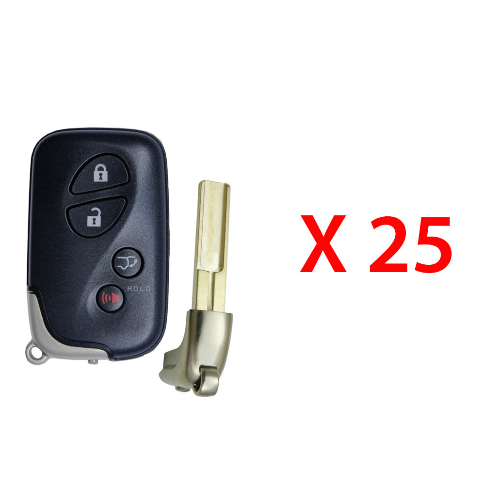 2008 - 2016 Lexus Smart Key 4B W/ Hatch Fob FCC# HYQ14AAB - 3370 - 89904-60A00 (25 Pack)