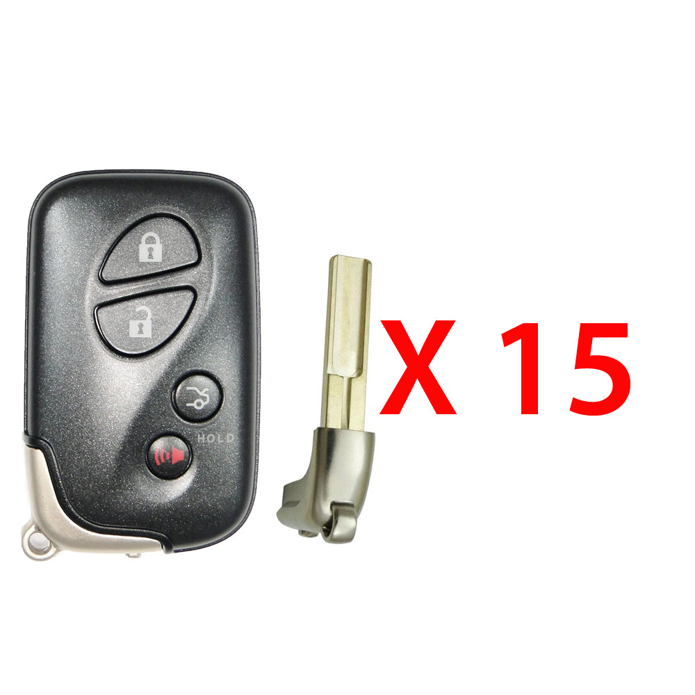 2011 - 2015 Lexus Smart Key 4B W/ Trunk Fob FCC# HYQ14AEM - 6601 - 89904-30C60 (15 Pack)