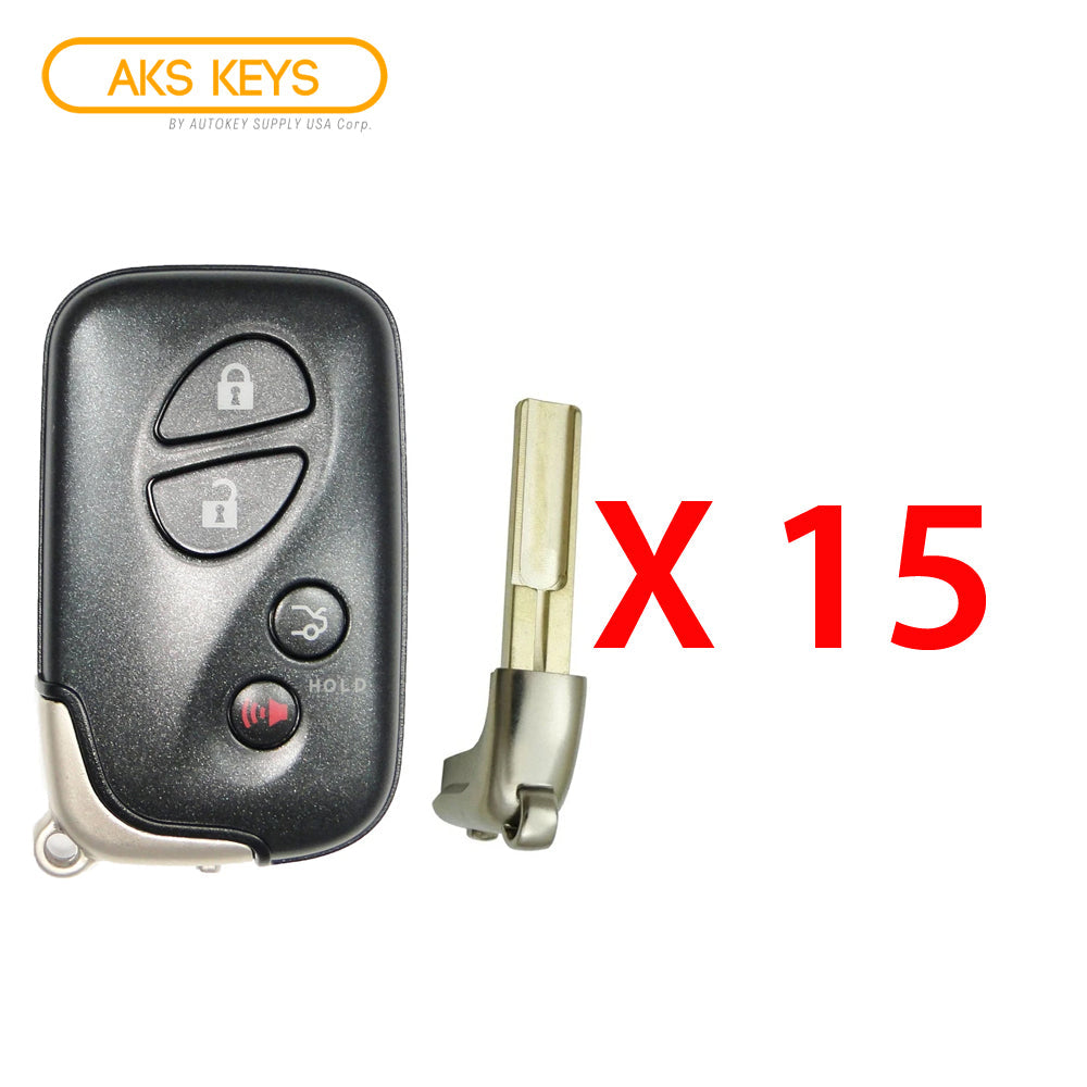 2011 - 2015 Lexus Smart Key 4B W/ Trunk Fob FCC# HYQ14AEM - 6601 - 89904-30C60 (15 Pack)