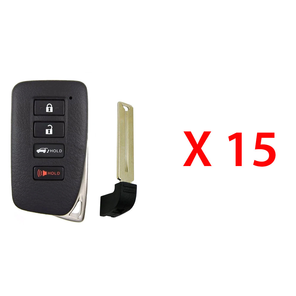 2015 - 2021 Lexus Smart Key 4B W/ Hatch Fob FCC# HYQ14FBA - 2110 (AG) Board - 89904-78470 (15 Pack)