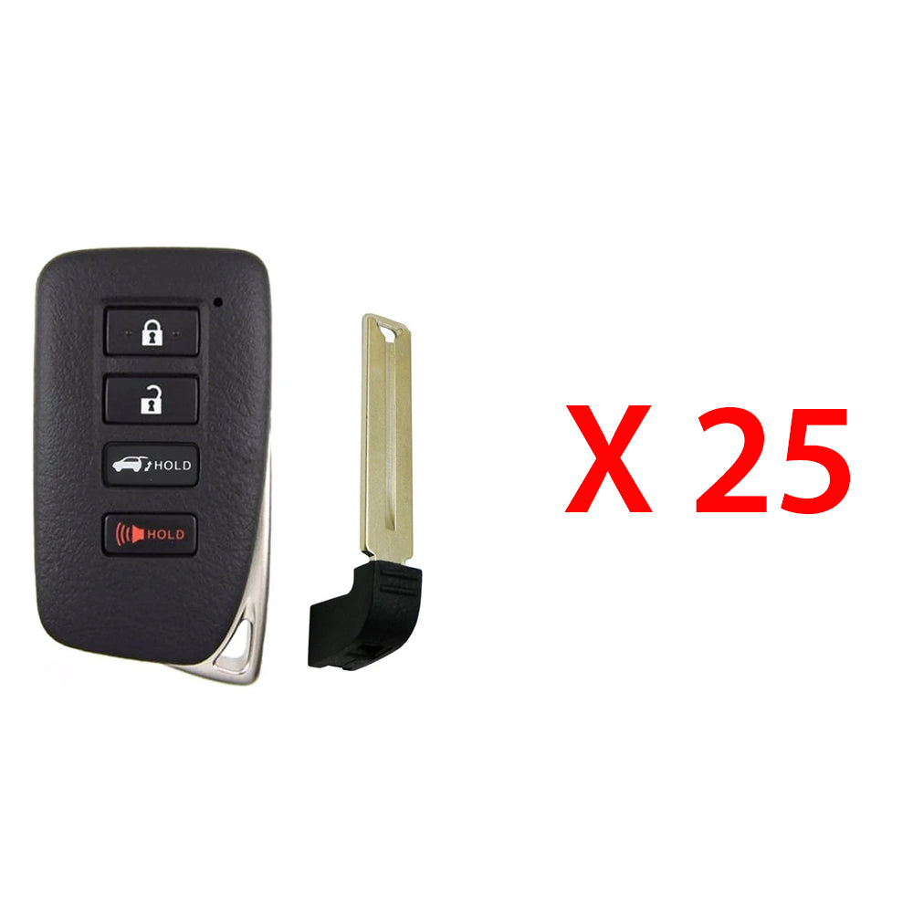 2015 - 2021 Lexus Smart Key 4B W/ Hatch Fob FCC# HYQ14FBA - 2110 (AG) Board - 89904-78470 (25 Pack)