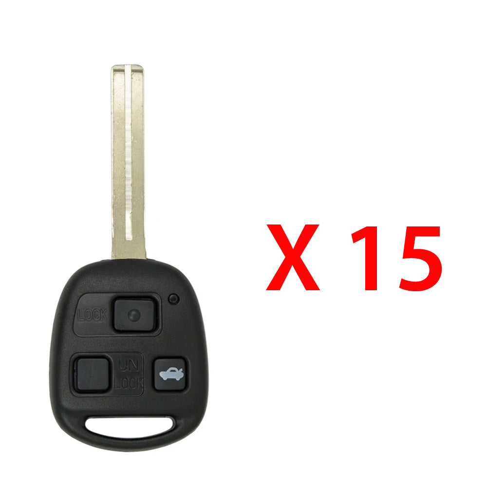 1998 - 2001 Lexus Key Fob 3B FCC# HYQ1512V - 4C Chip - 89070-33470 (Long Blade) (15 Pack)