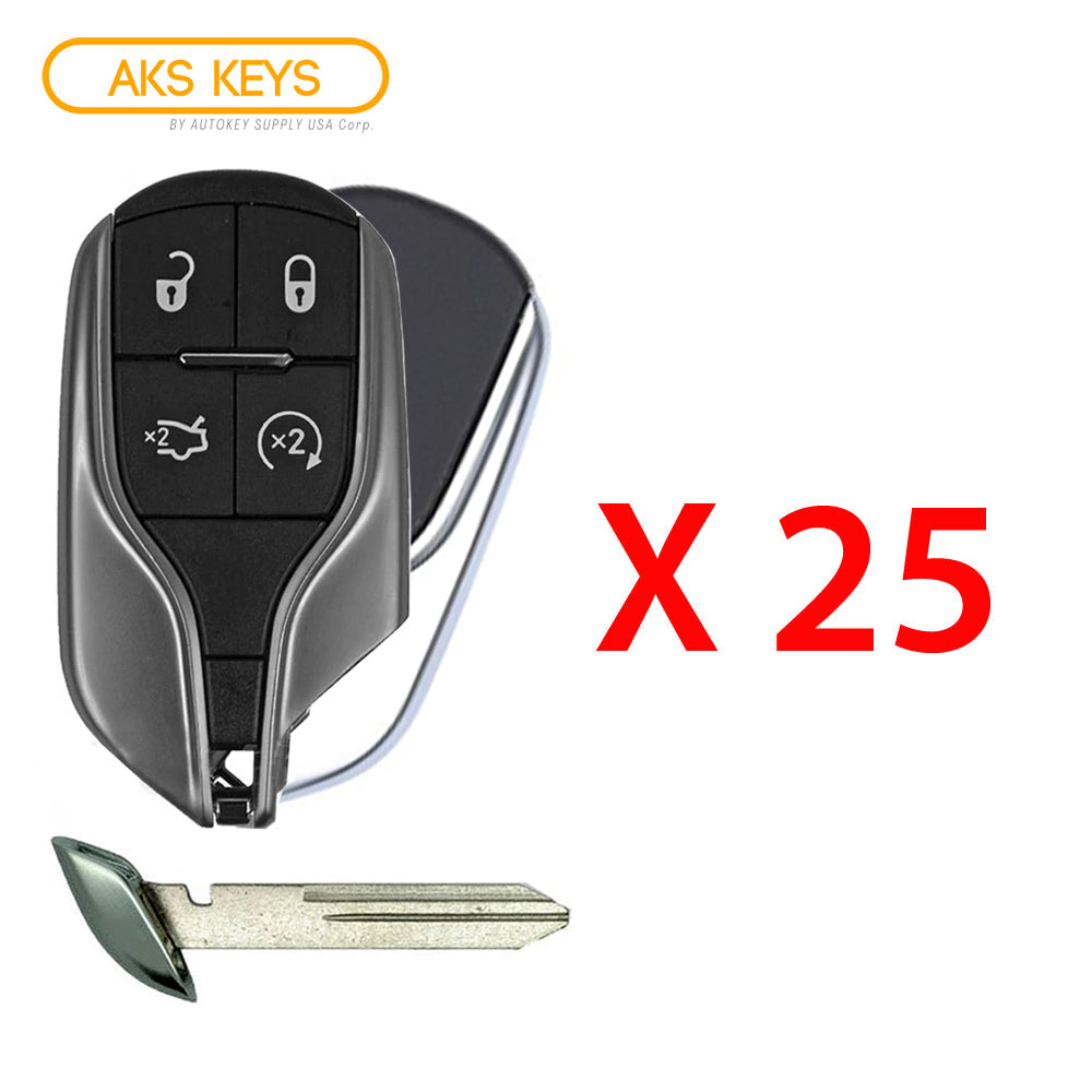 2014 - 2016 Maserati Smart Key 4B W/ Trunk-Remote Start FCC# M3N-7393490 (25 Pack)