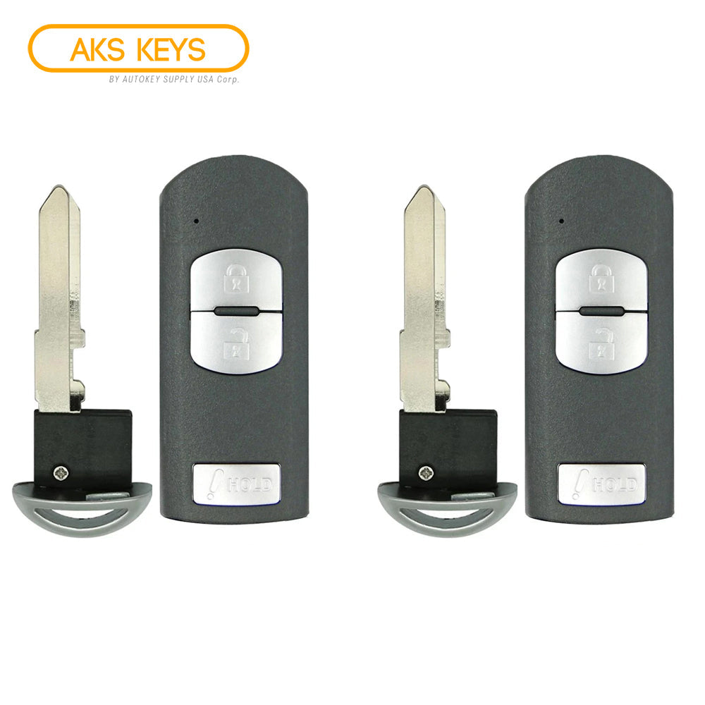 2012 - 2020 Mazda Smart Key 3B Fob FCC# WAZSKE13D02 - KD33-67-5RY - Aftermarket (2 Pack)