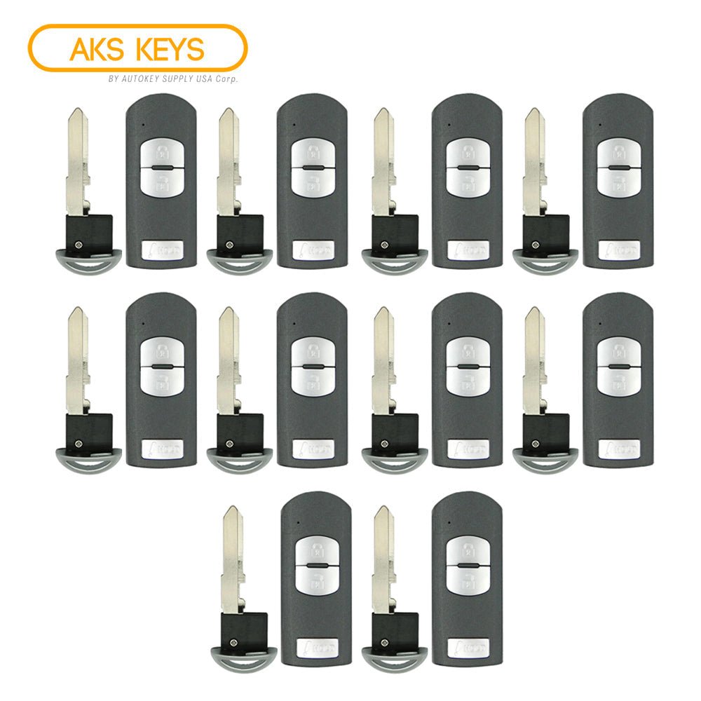 2012 - 2020 Mazda Smart Key 3B Fob FCC# WAZSKE13D02 - KD33-67-5RY - Aftermarket  (10 Pack)