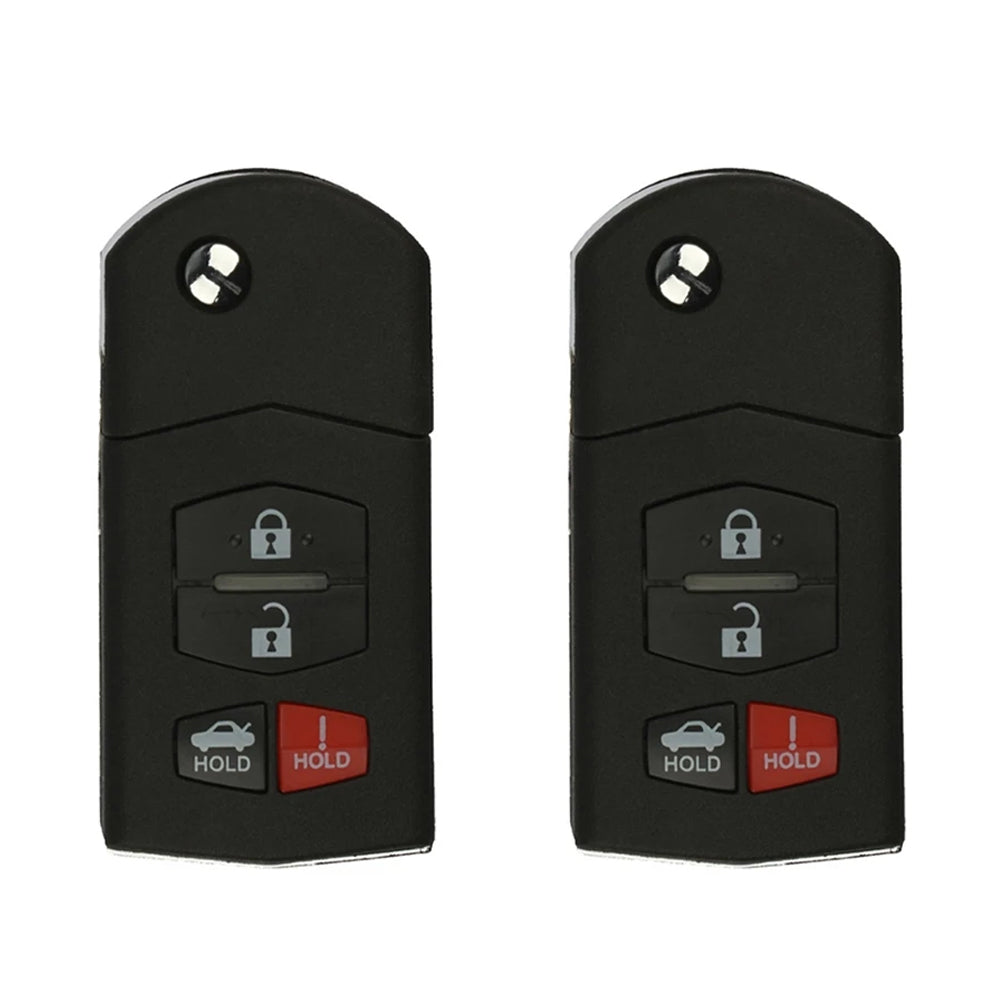 2009 - 2015 Mazda Flip Key 4B FCC# BGBX1T478SKE12501 - BBM4-67-5RY (2 Pack)