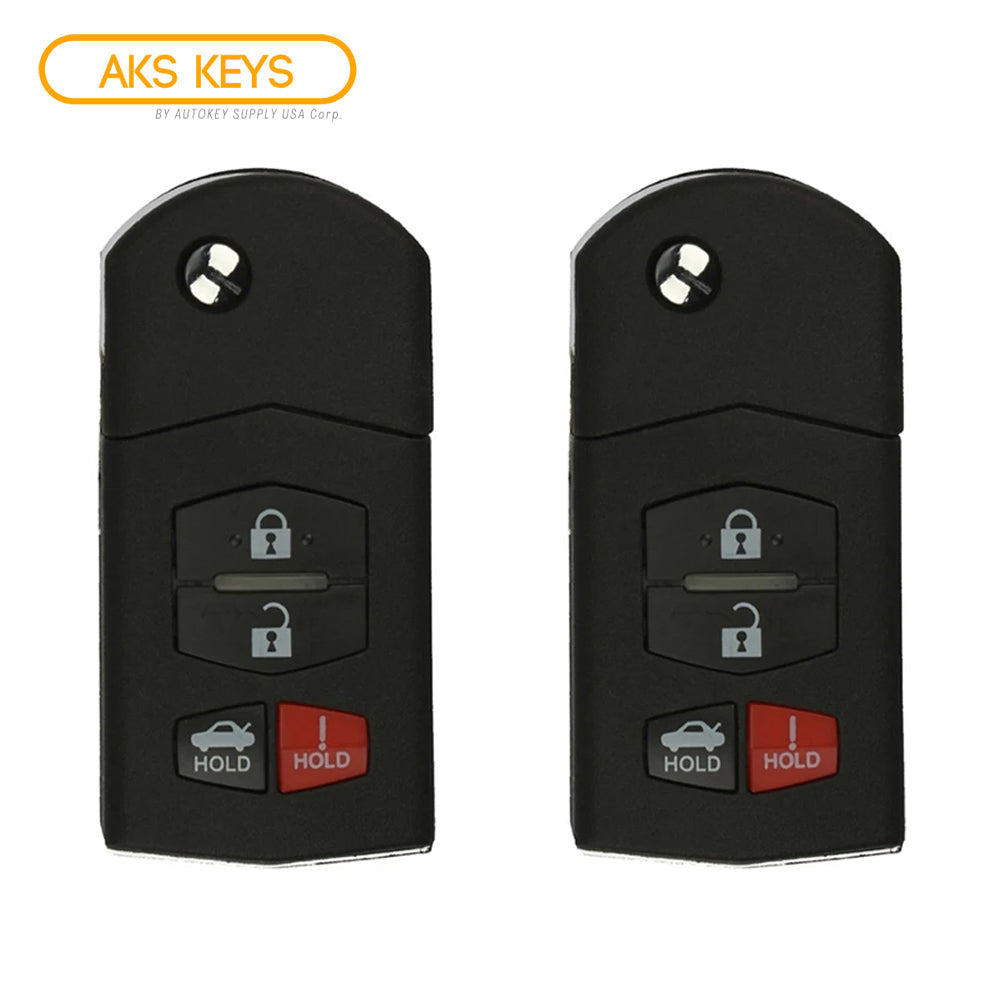 2009 - 2015 Mazda Flip Key 4B FCC# BGBX1T478SKE12501 - BBM4-67-5RY (2 Pack)