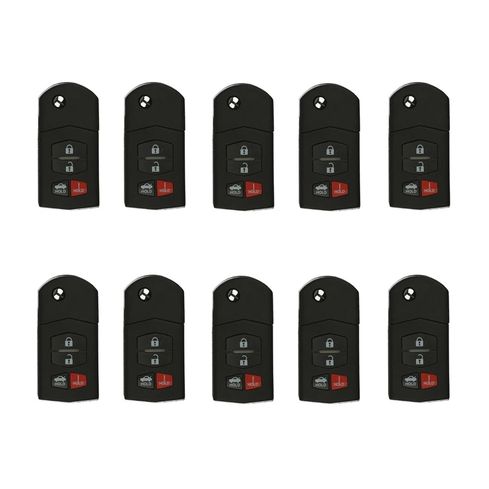 2009 - 2015 Mazda Flip Key 4B FCC# BGBX1T478SKE12501 - BBM4-67-5RY (10 Pack)