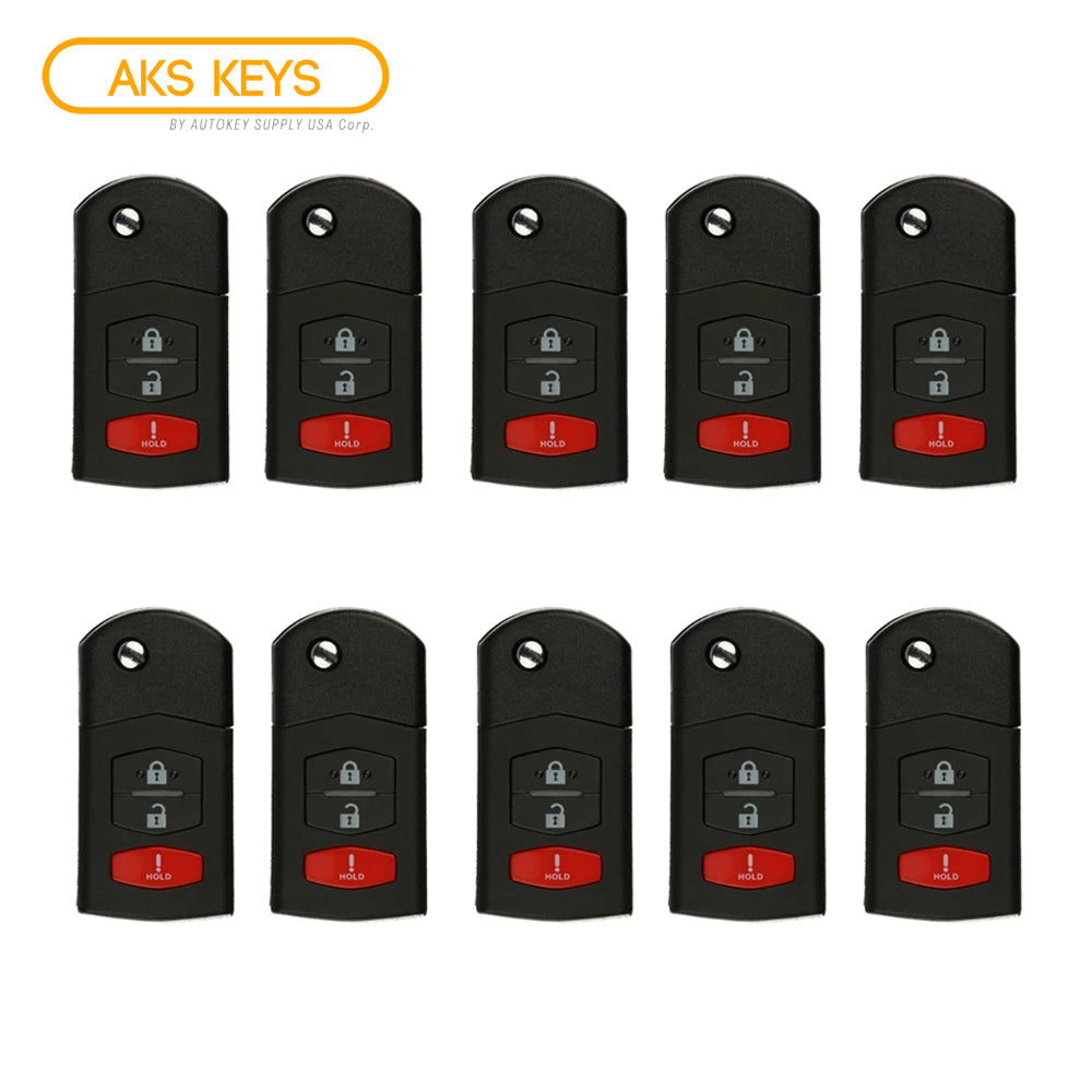 2006 - 2015 Mazda Flip Key 3B FCC# BGBX1T478SKE12501 - CC43-67-5RYC (10 Pack)