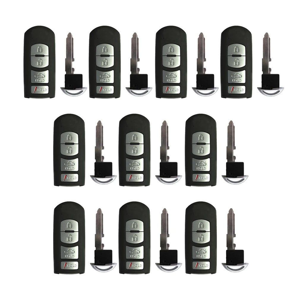 2014 - 2019 Mazda Smart Prox Key 4B FCC# WAZSKE13D01 - GJY9-67-5DY (10 Pack)