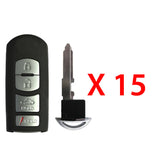 2014 - 2019 Mazda Smart Prox Key 4B FCC# WAZSKE13D01 - GJY9-67-5DY (15 Pack)