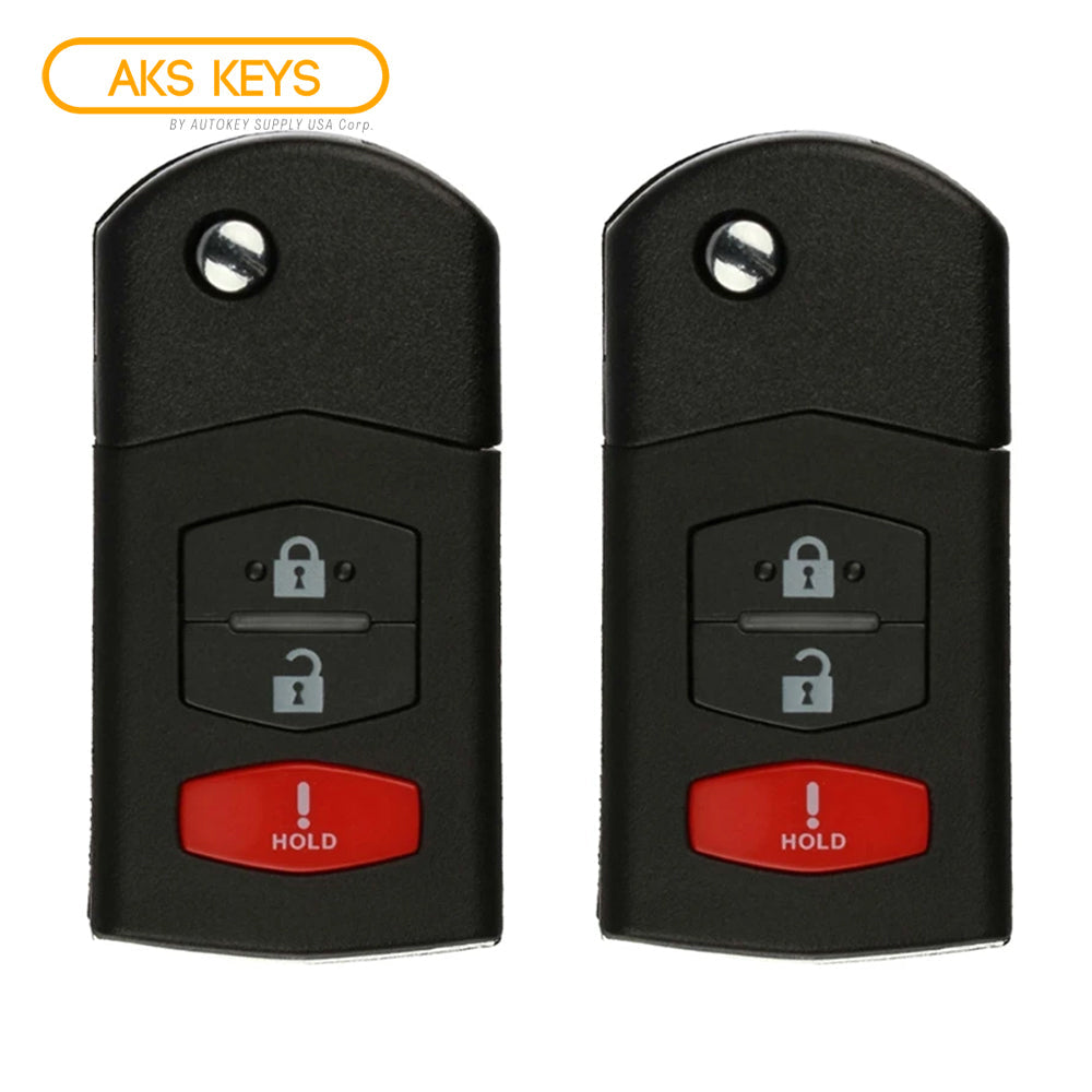 2005 - 2007 Mazda 6 Wagon Hatchback Flip Key Fob 3B FCC# KPU41788 - FE04-67-5RYB (2 Pack)