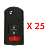 2005 - 2007 Mazda 6 Wagon Hatchback Flip Key Fob 3B FCC# KPU41788 - FE04-67-5RYB (25 Pack)