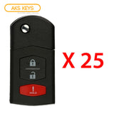 2005 - 2007 Mazda 6 Wagon Hatchback Flip Key Fob 3B FCC# KPU41788 - FE04-67-5RYB (25 Pack)