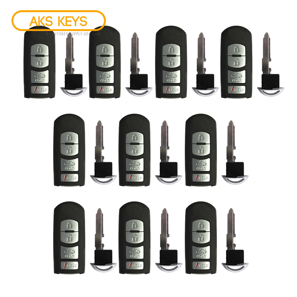 2009 - 2013 Mazda 6 Smart Key 4B Fob FCC# KR55WK49383 - GSYL-67-5RY (10 Pack)