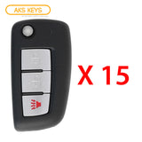 2014 - 2018 Nissan Rogue Remote Flip Key 3B FCC# CWTWB1G767 (15 Pack)