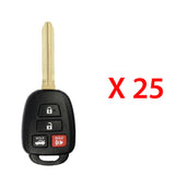 2015 - 2016 Scion FR-S Remote Head Key 4B FCC# HYQ12BEL - G Chip (25 Pack)