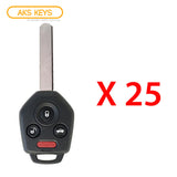 2010 - 2014 Subaru Remote Head Key 4B FCC# CWTWBU766 (25 Pack)