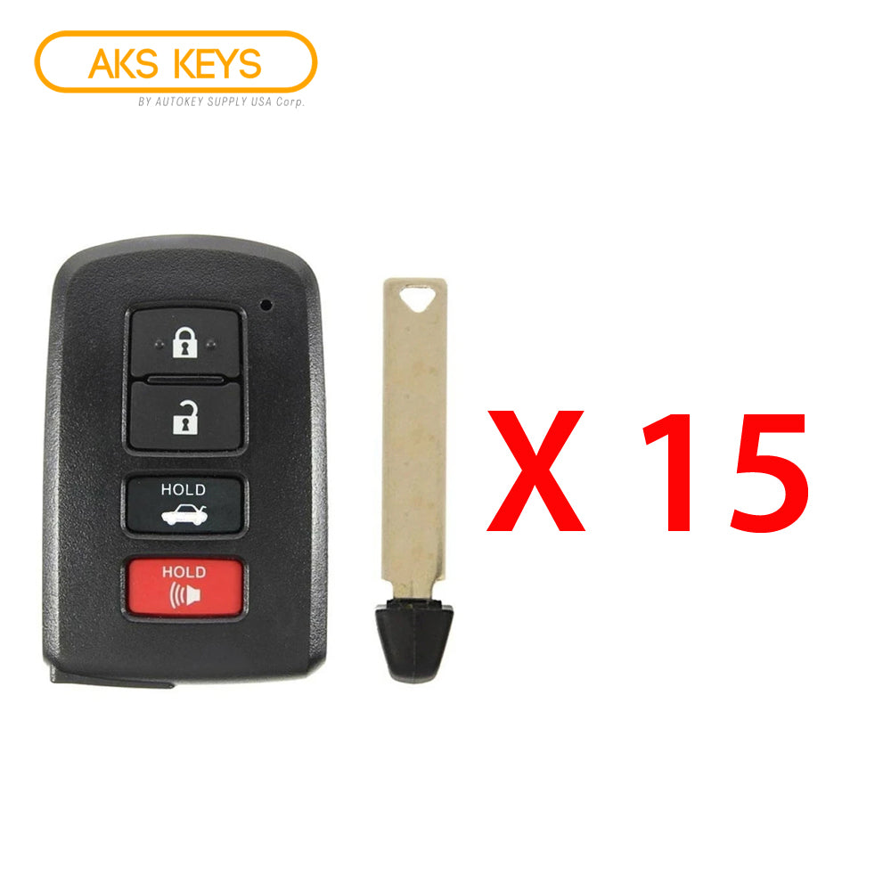 2012 - 2020 Toyota Smart Prox Remote Key 4B FCC# HYQ14FBA - 0020 (15 Pack)