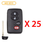 2007 - 2014 Toyota Highlander Smart Prox. Key 4B FCC# HYQ14AAB (25 Pack)