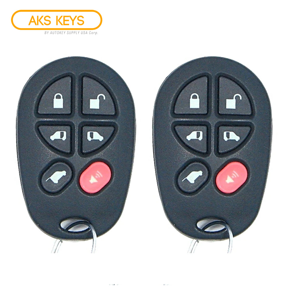 2004 - 2018 Toyota Sienna Remote Control 6B FCC# GQ43VT20T (2 Pack)